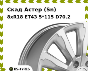Колесный диск Скад Астер (Sn) 8xR18 ET45 5*108 D60.1