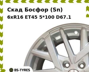 Колесный диск Скад Босфор (Sn) 6xR16 ET45 5*100 D67.1
