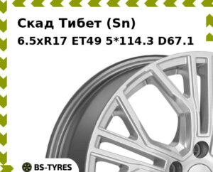 Колесный диск Скад Тибет (Sn) 6.5xR17 ET45 5*114.3 D67.1