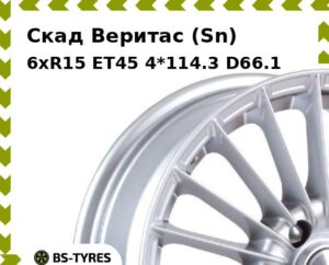 Колесный диск Скад Веритас (Sn) 6xR15 ET45 4*100 D67.1